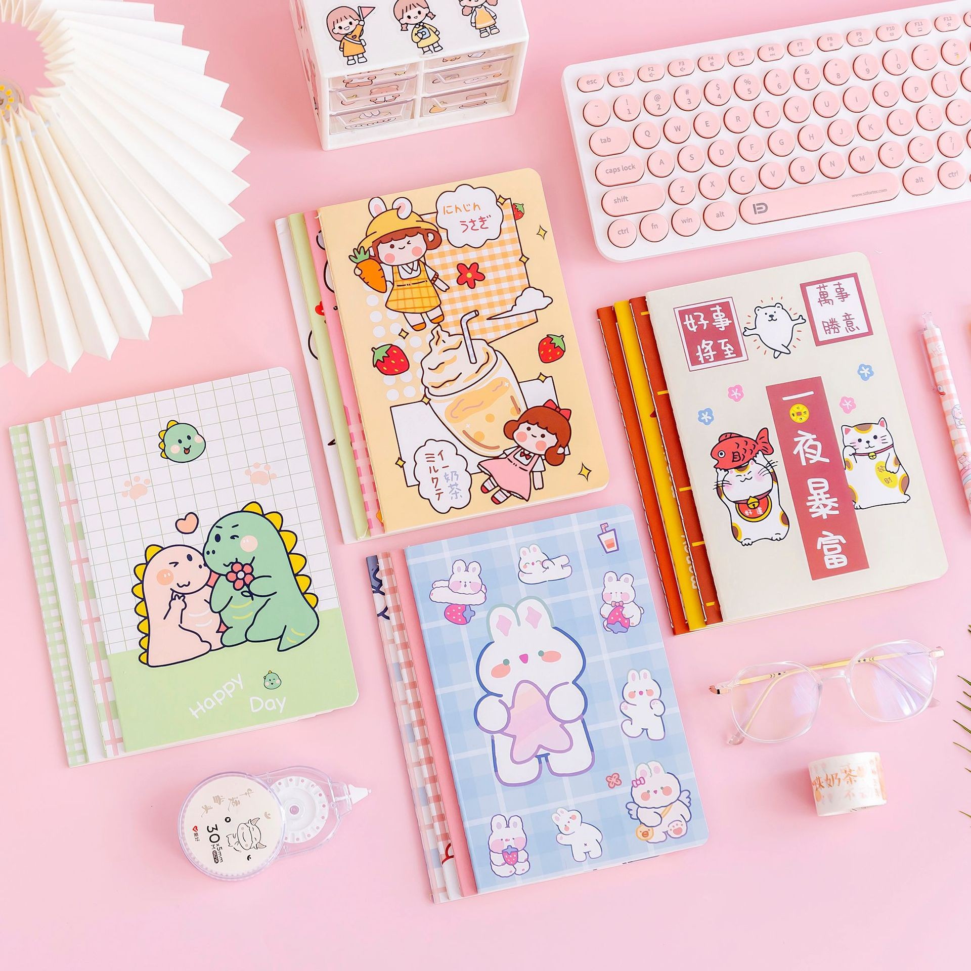 A5车线本卡通创意笔记本高颜值可爱小学生用品记事本儿童文具本子